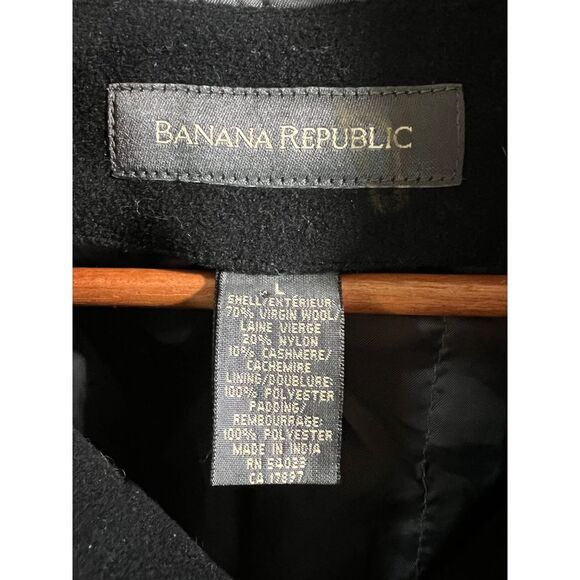 Banana Republic Black Wool Blend Zip Up Jacket Classic Professional Outerwear‎ - Picture 2 of 6